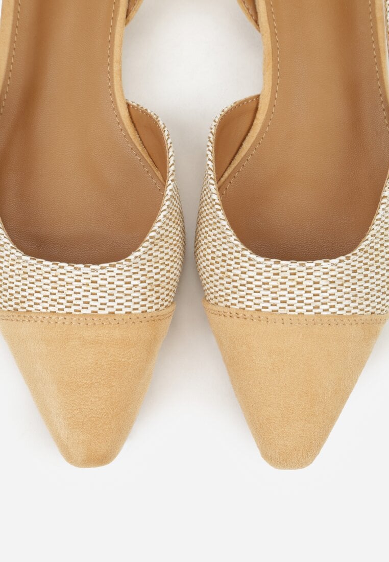 Beżowe Sandały z Plecionką Fourash