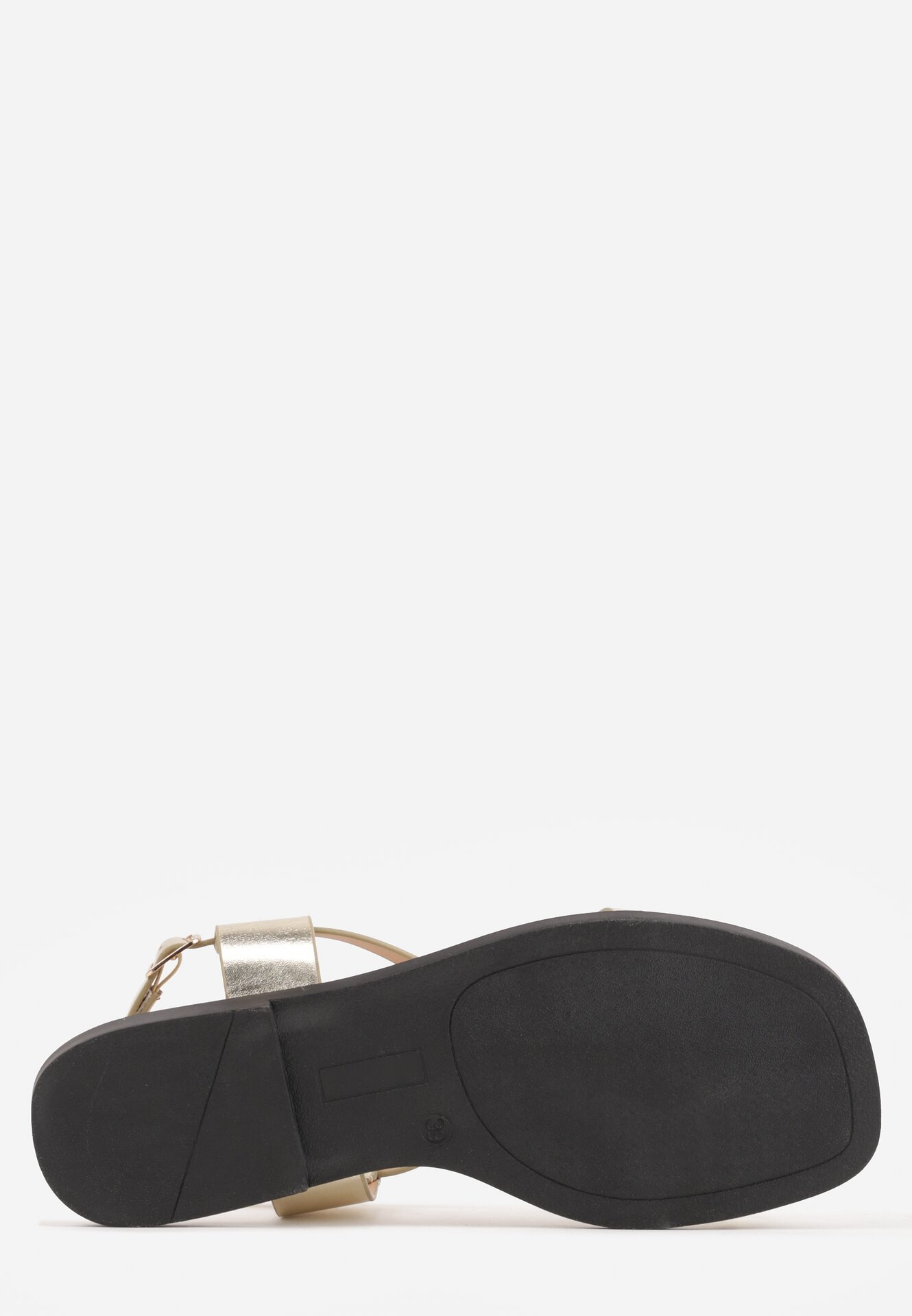 Złote Sandały w Stylu Japonek z Metaliczną Ozdobą Catelin