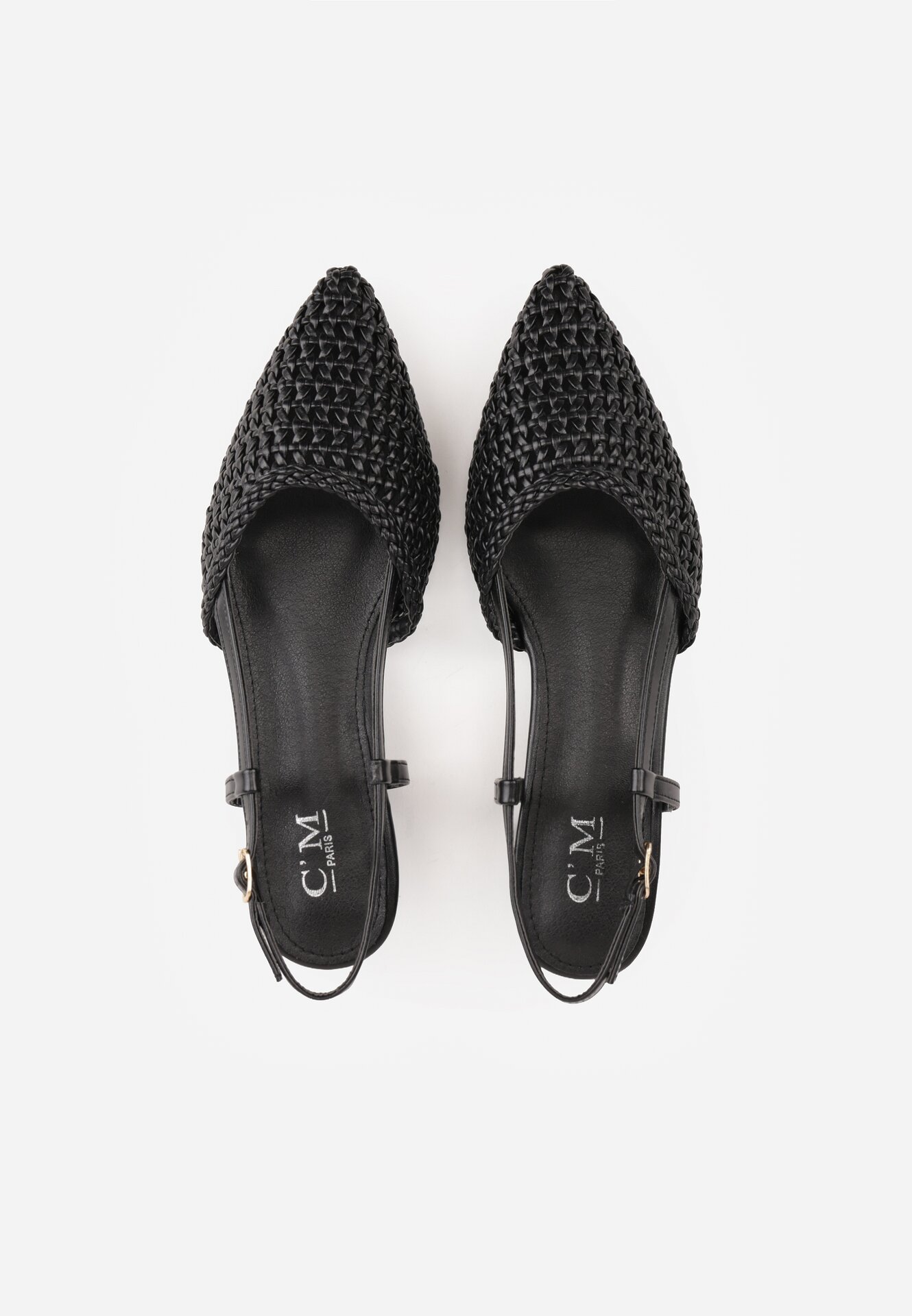 Czarne Sandały Ozdobione Plecionką Melorah