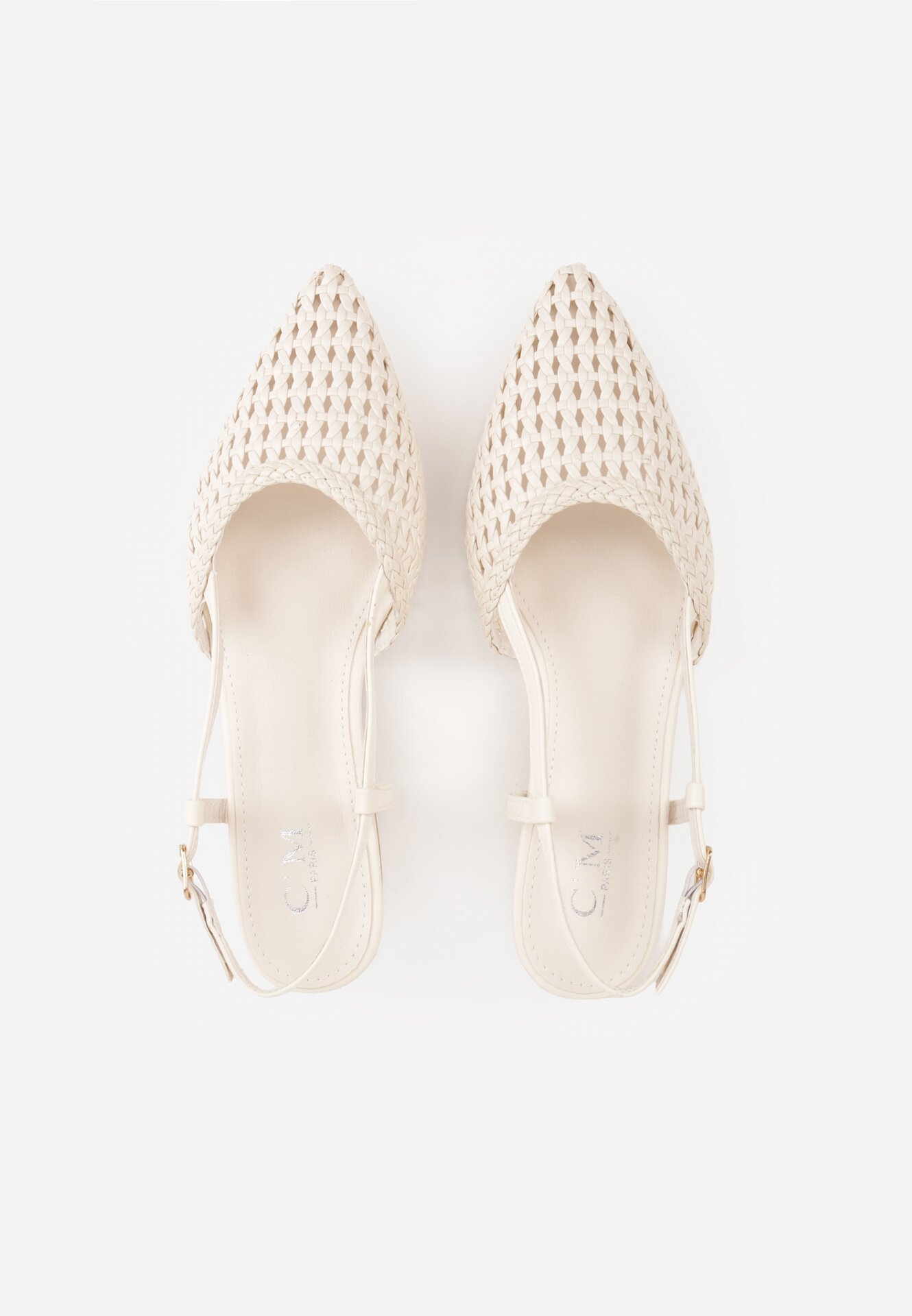 Beżowe Sandały Ozdobione Plecionką Melorah