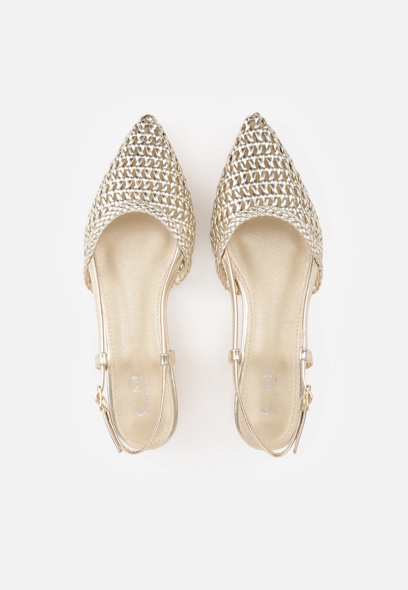 Złote Sandały Ozdobione Plecionką Melorah