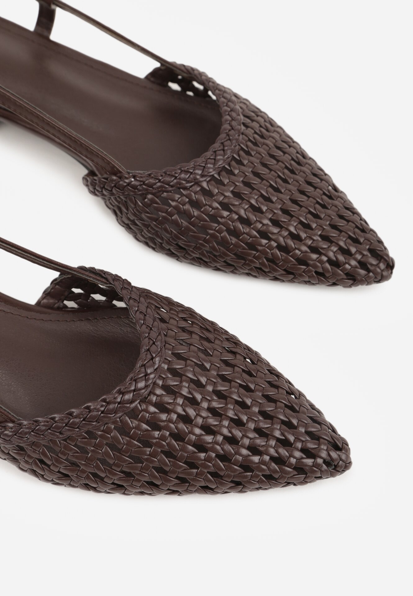 Brązowe Sandały Ozdobione Plecionką Melorah