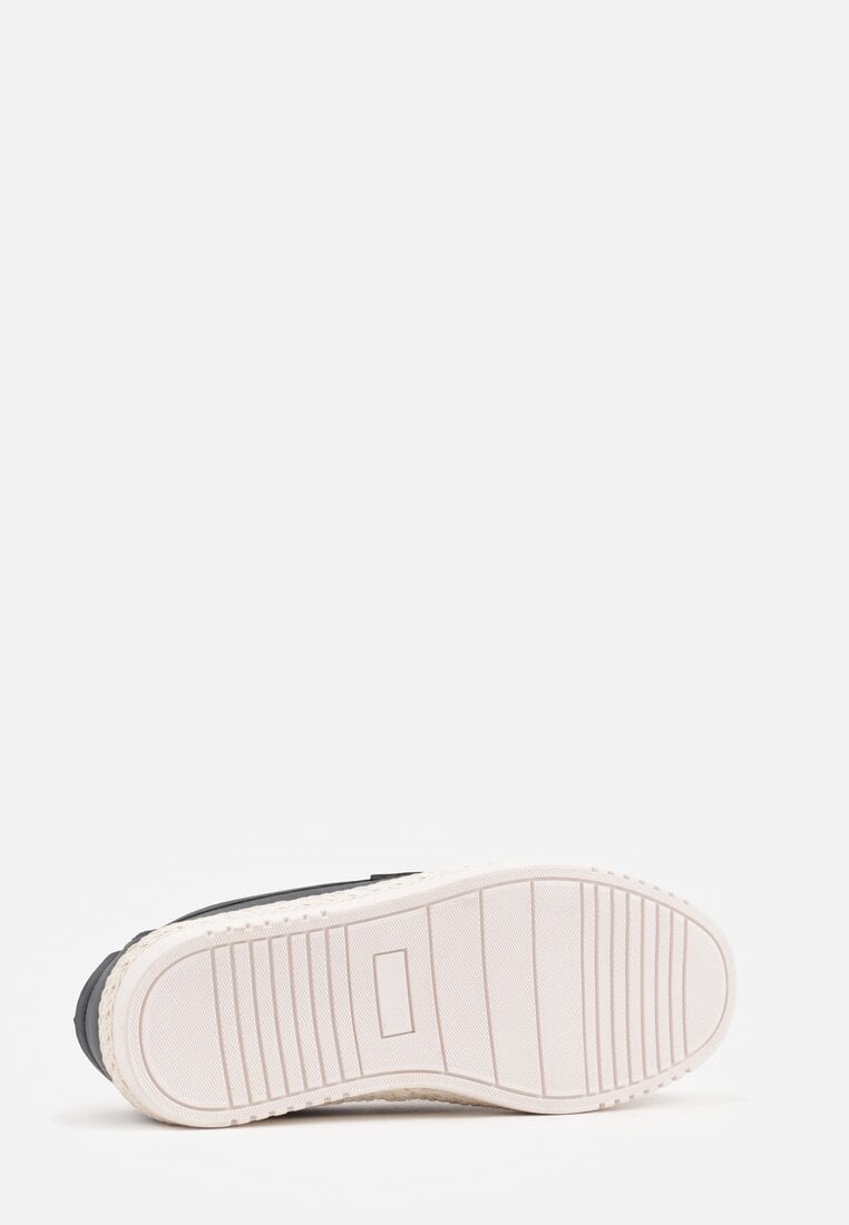 Granatowe Półbuty Typu Mokasyny Ozdobione Plecionką Thalalin