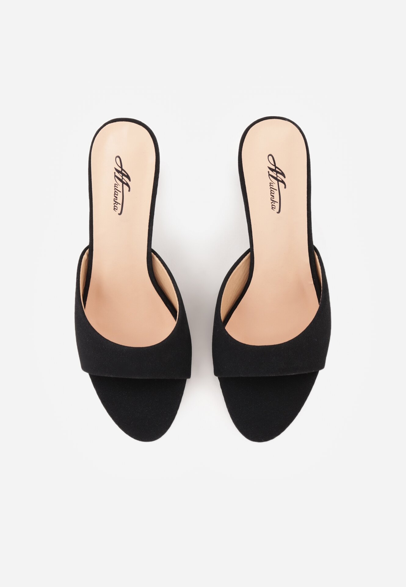 Czarne Klapki na Kaczuszce z Otwartym Noskiem Xenlyn