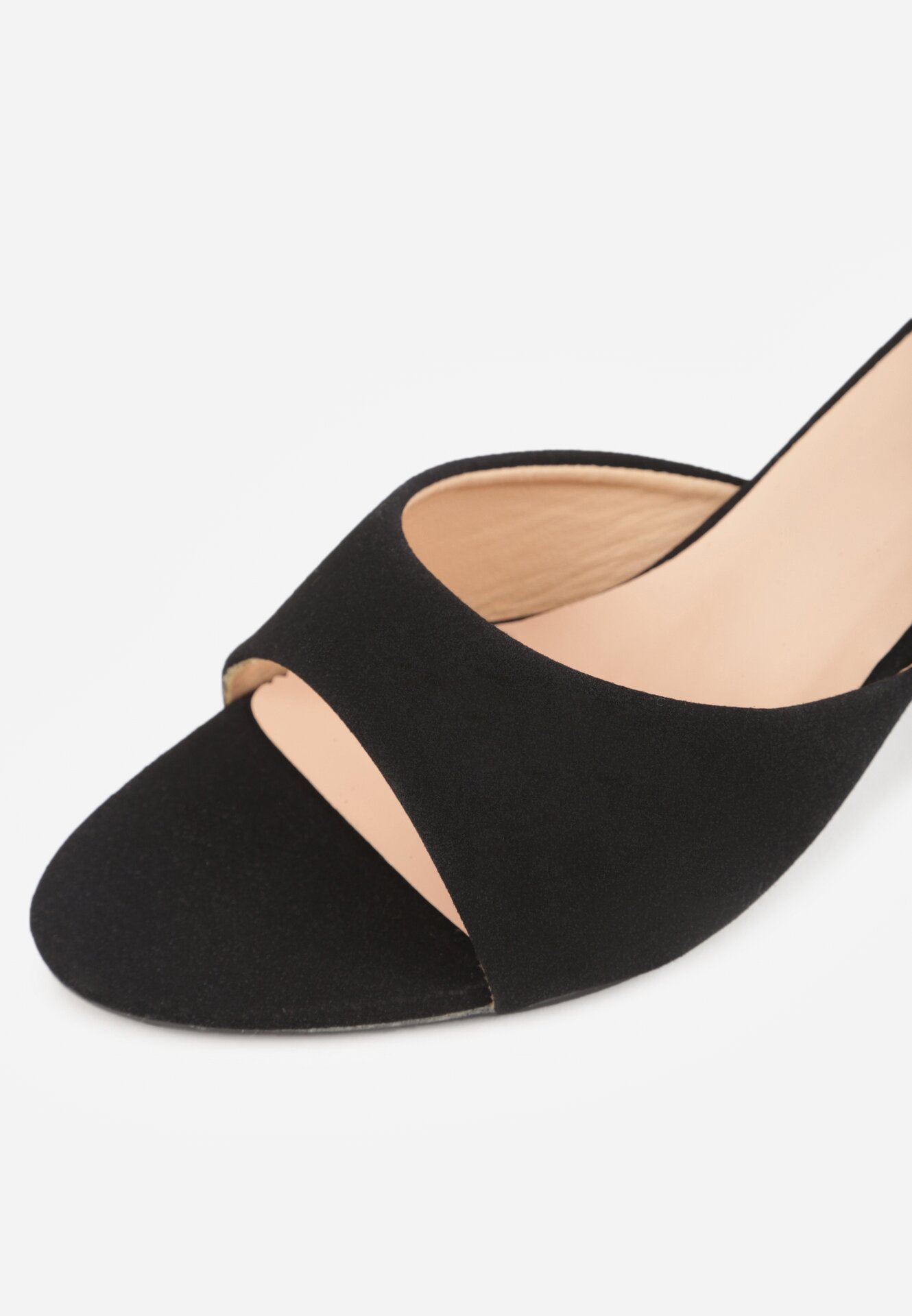 Czarne Klapki na Kaczuszce z Otwartym Noskiem Xenlyn