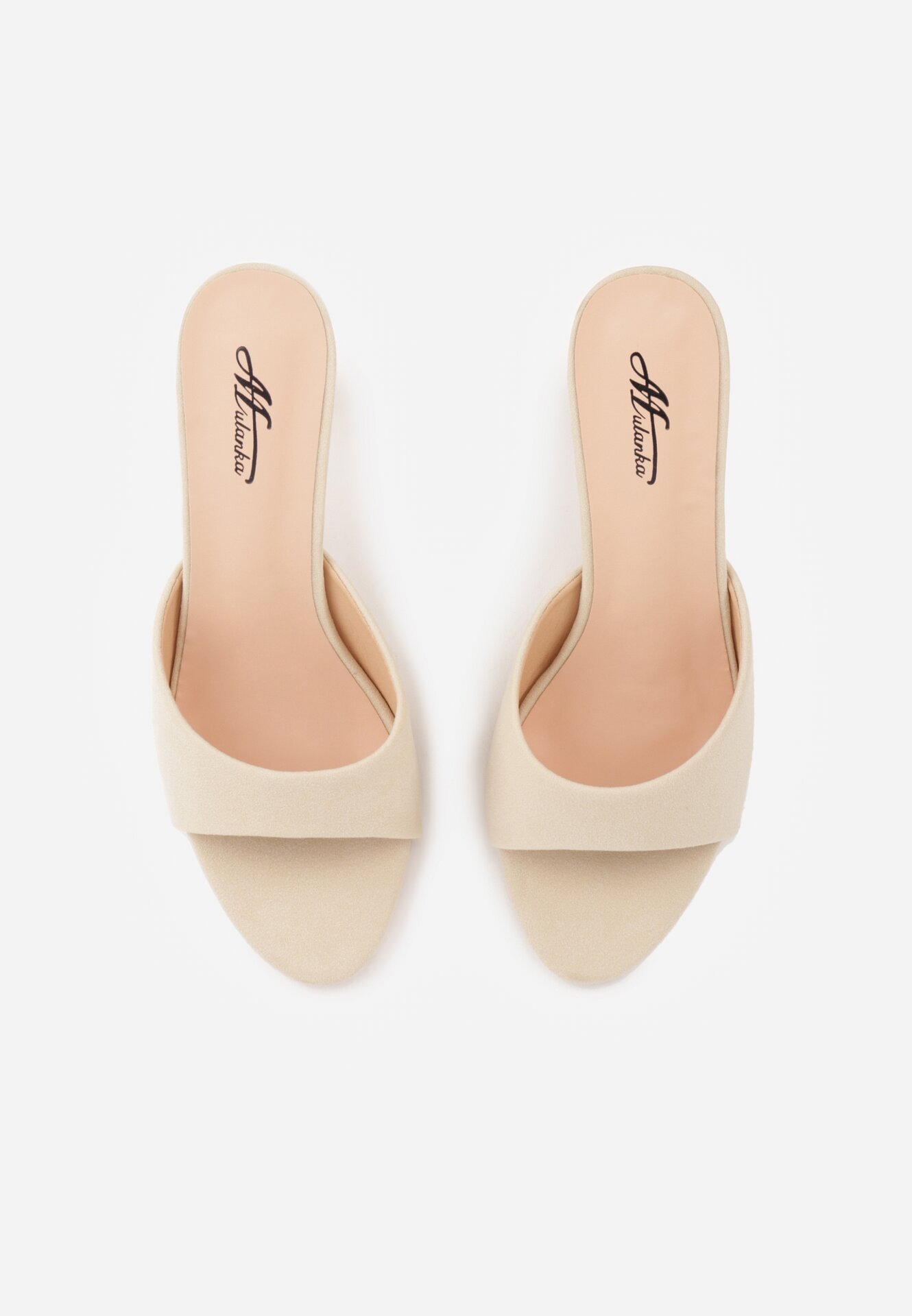 Beżowe Klapki na Kaczuszce z Otwartym Noskiem Xenlyn