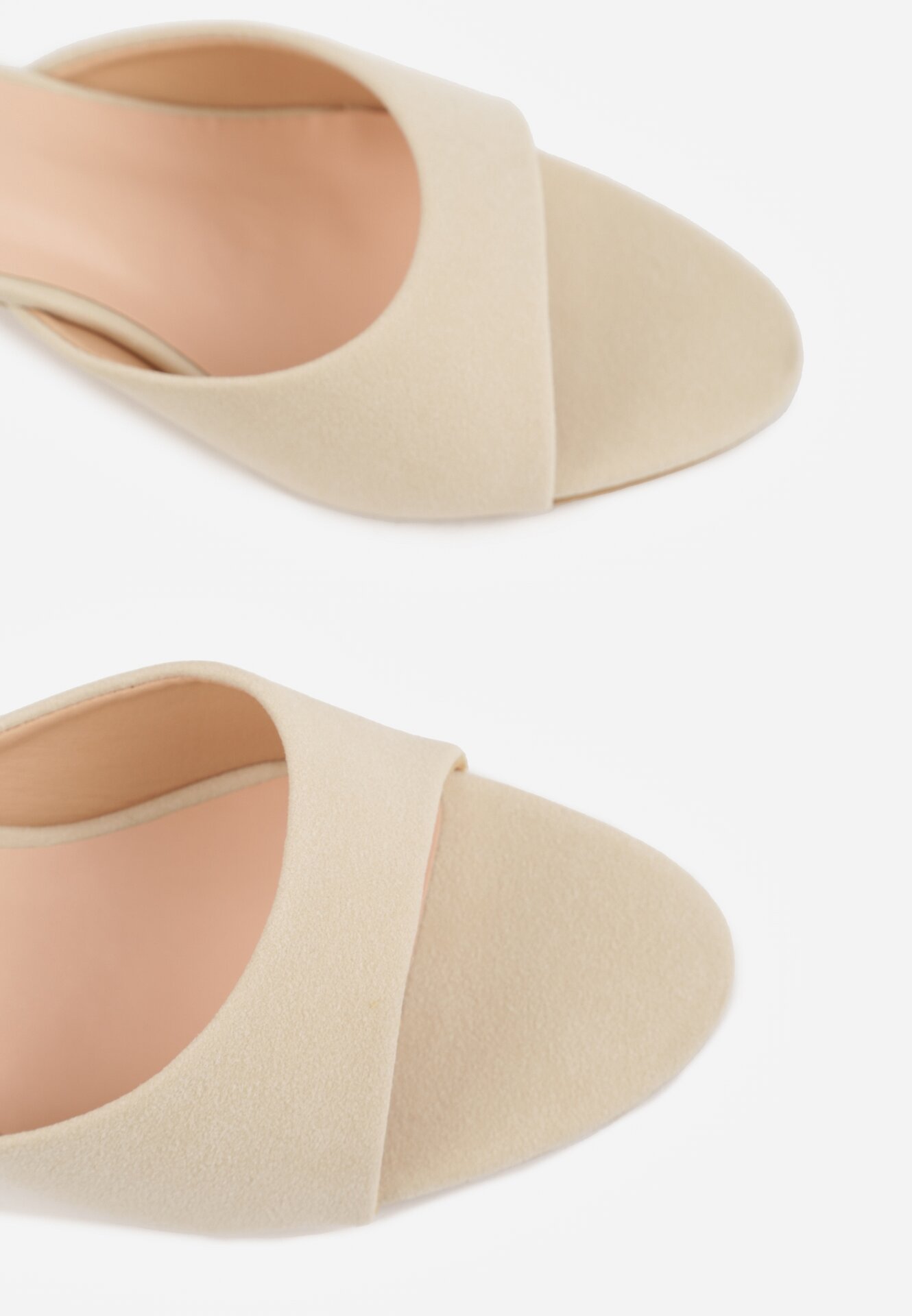 Beżowe Klapki na Kaczuszce z Otwartym Noskiem Xenlyn