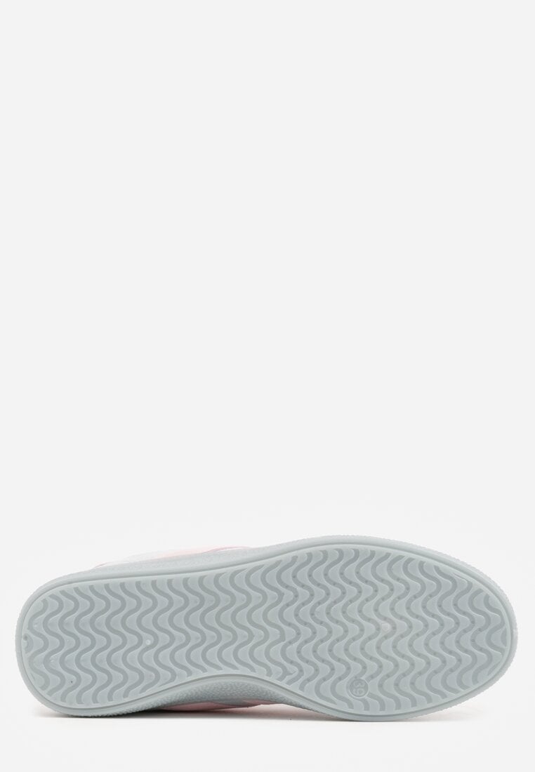 Niebieskie Sneakersy w Stylu Tenisówek z Koralikami Charnara