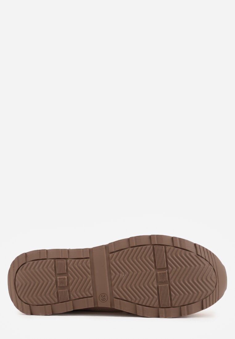 Różowe Sneakersy na Grubej Podeszwie z Perforacją i Tweedowymi Wstawkami Idaphyphe