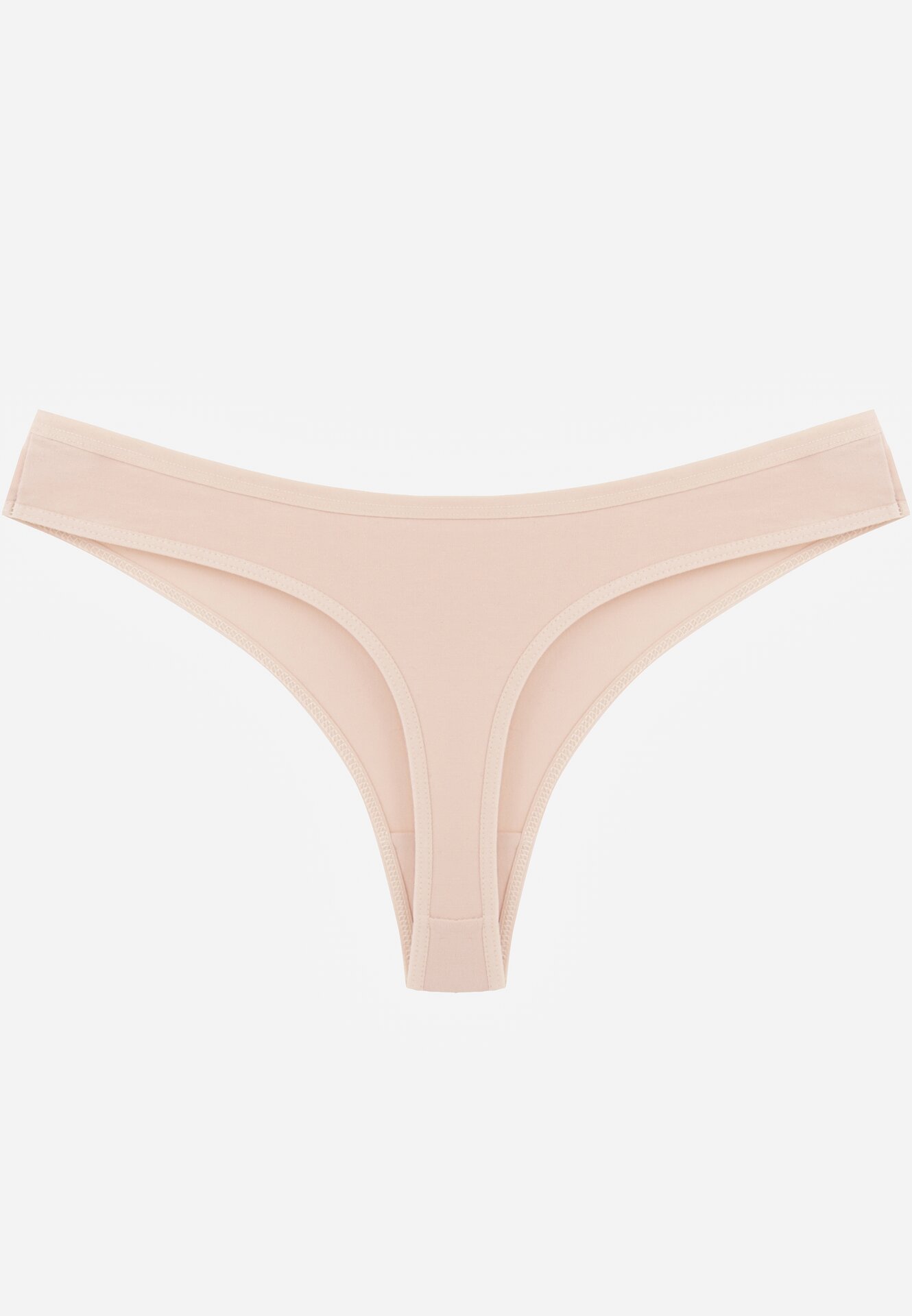 Beżowe Majtki Typu Stringi z Bawełną Asoia