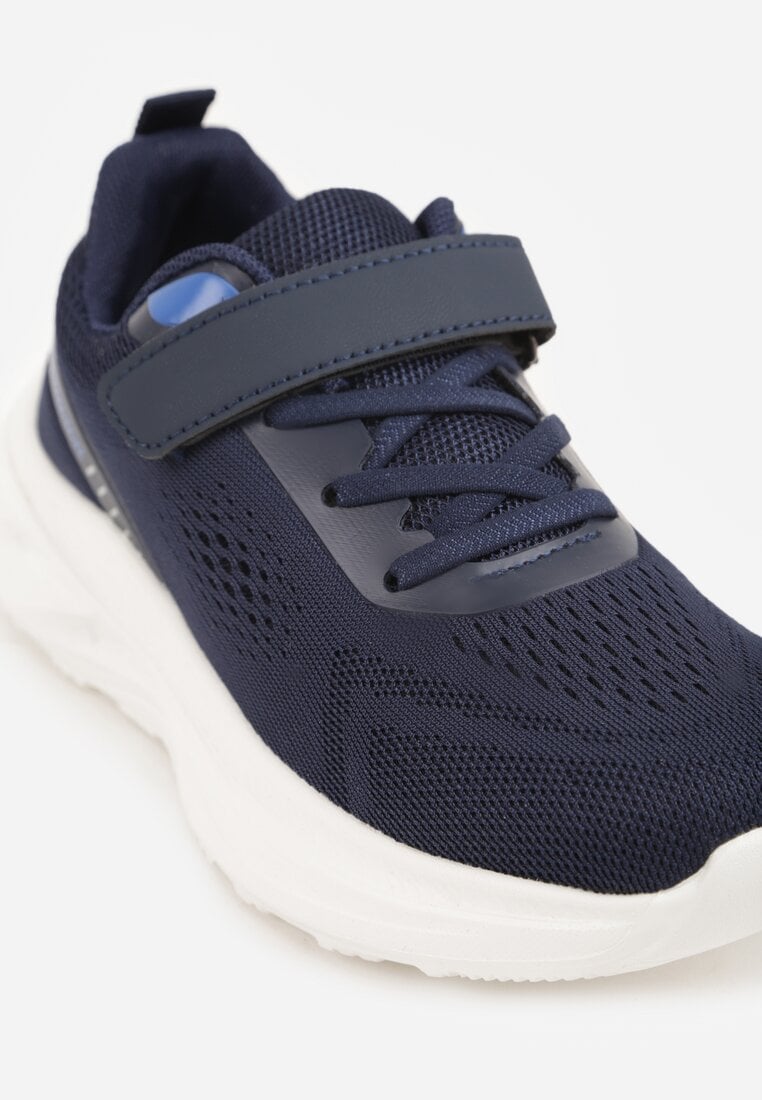 Granatowe Buty Sportowe Sneakersy na Grubej Podeszwie z Tłoczeniem Hyrene