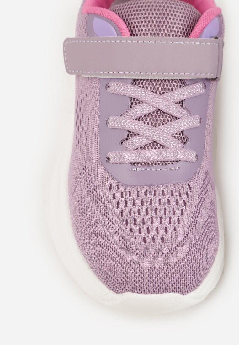 Różowo-Fioletowe Buty Sportowe Sneakersy na Grubej Podeszwie z Tłoczeniem Hyrene