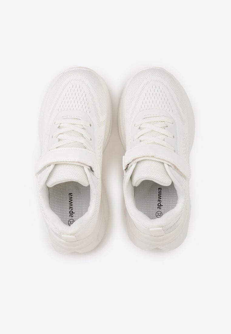 Białe Buty Sportowe Sneakersy na Grubej Podeszwie z Tłoczeniem Hyrene