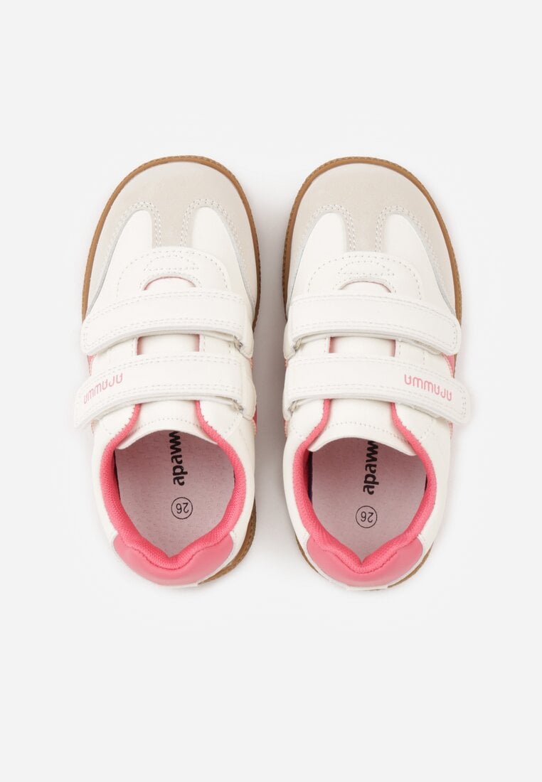 Pomarańczowe Buty Sportowe Sneakersy ze Skórzaną Wkładką Napisami i Paskami Nemoreli