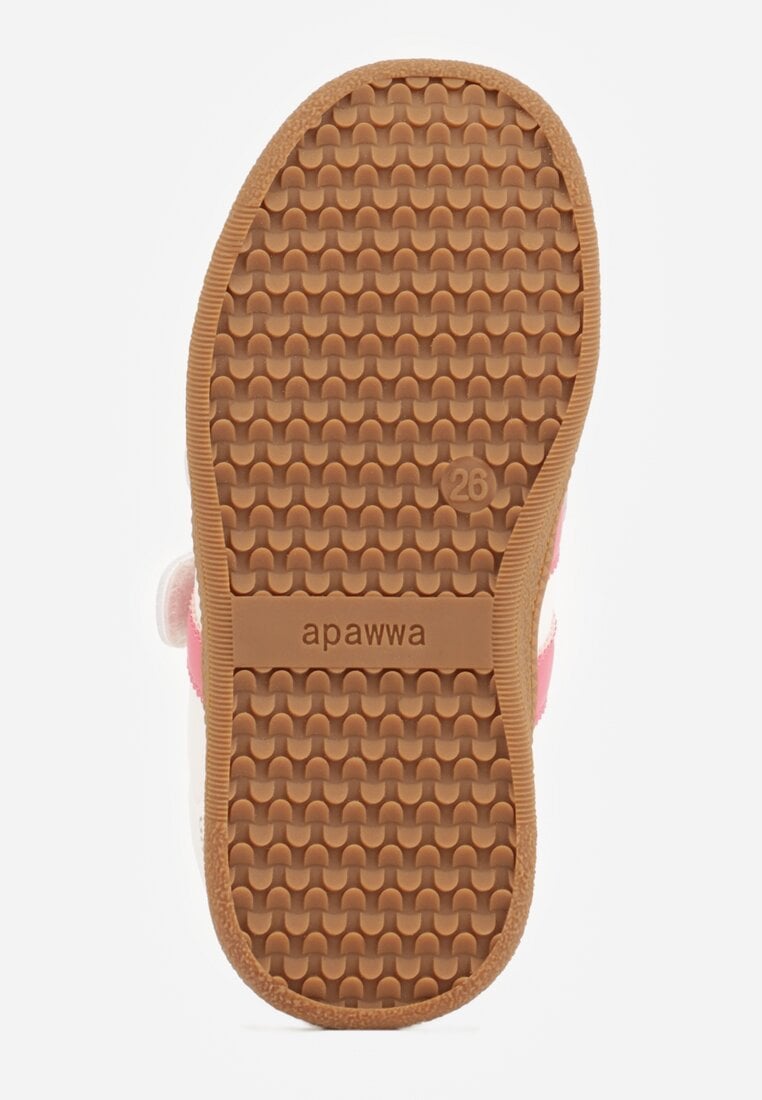 Pomarańczowe Buty Sportowe Sneakersy ze Skórzaną Wkładką Napisami i Paskami Nemoreli