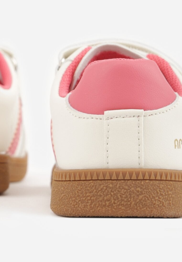 Pomarańczowe Buty Sportowe Sneakersy ze Skórzaną Wkładką Napisami i Paskami Nemoreli