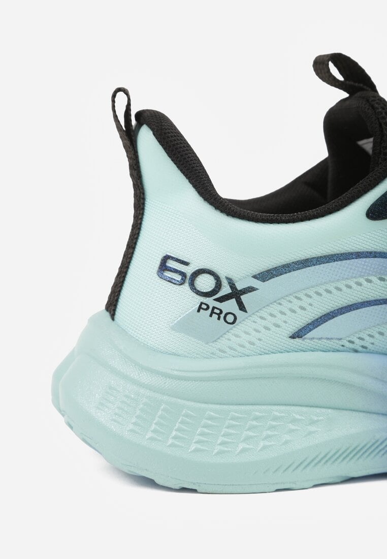 Niebieskie Buty Sportowe Sneakersy z Napisami i Geometrycznym Wzorem Adraseise