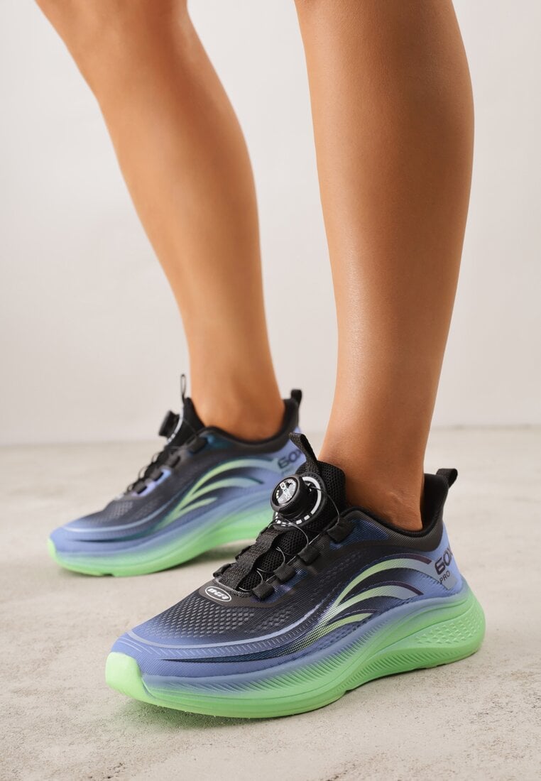 Czarne Buty Sportowe Sneakersy z Napisami i Geometrycznym Wzorem Adraseise