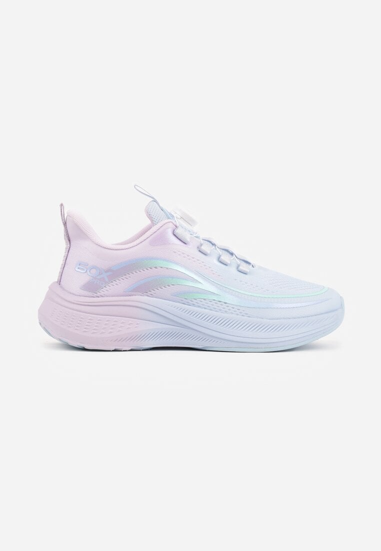 Różowe Buty Sportowe Sneakersy z Napisami i Geometrycznym Wzorem Adraseise