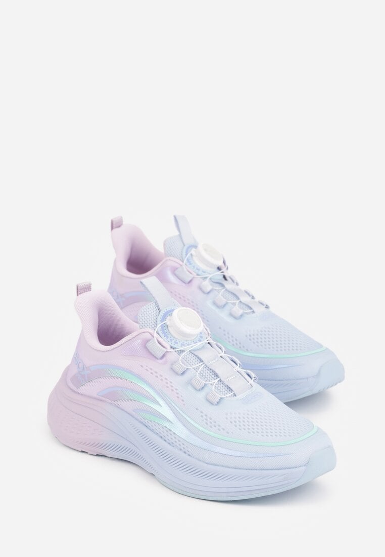 Różowe Buty Sportowe Sneakersy z Napisami i Geometrycznym Wzorem Adraseise