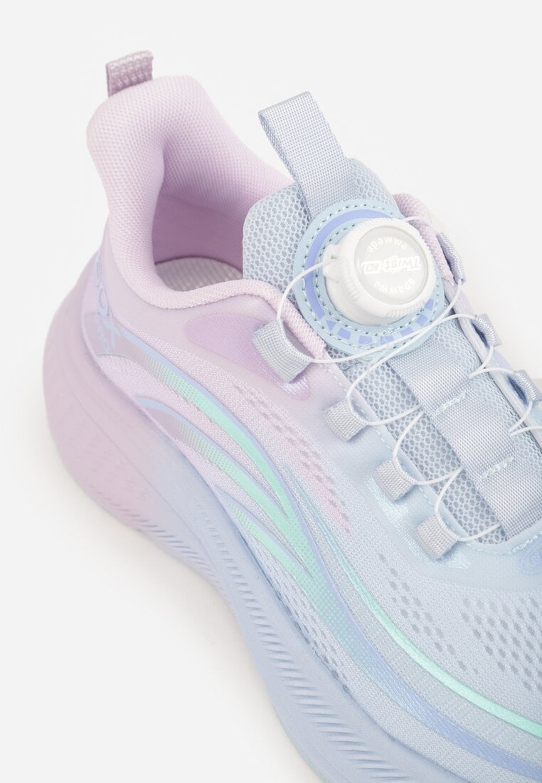 Różowe Buty Sportowe Sneakersy z Napisami i Geometrycznym Wzorem Adraseise