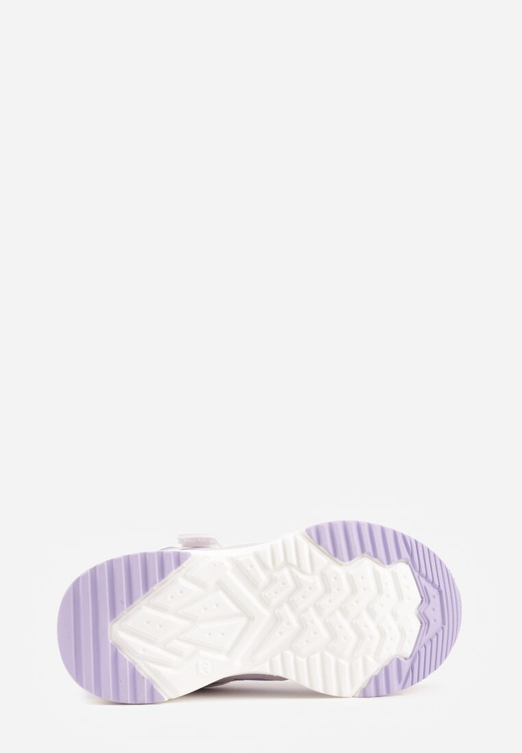 Fioletowe Buty Sportowe Sneakersy z Geometrycznym Wzorem Phalilopei