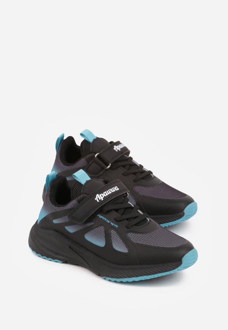 Czarno-Granatowe Buty Sportowe Sneakersy z Geometrycznym Wzorem Phalilopei