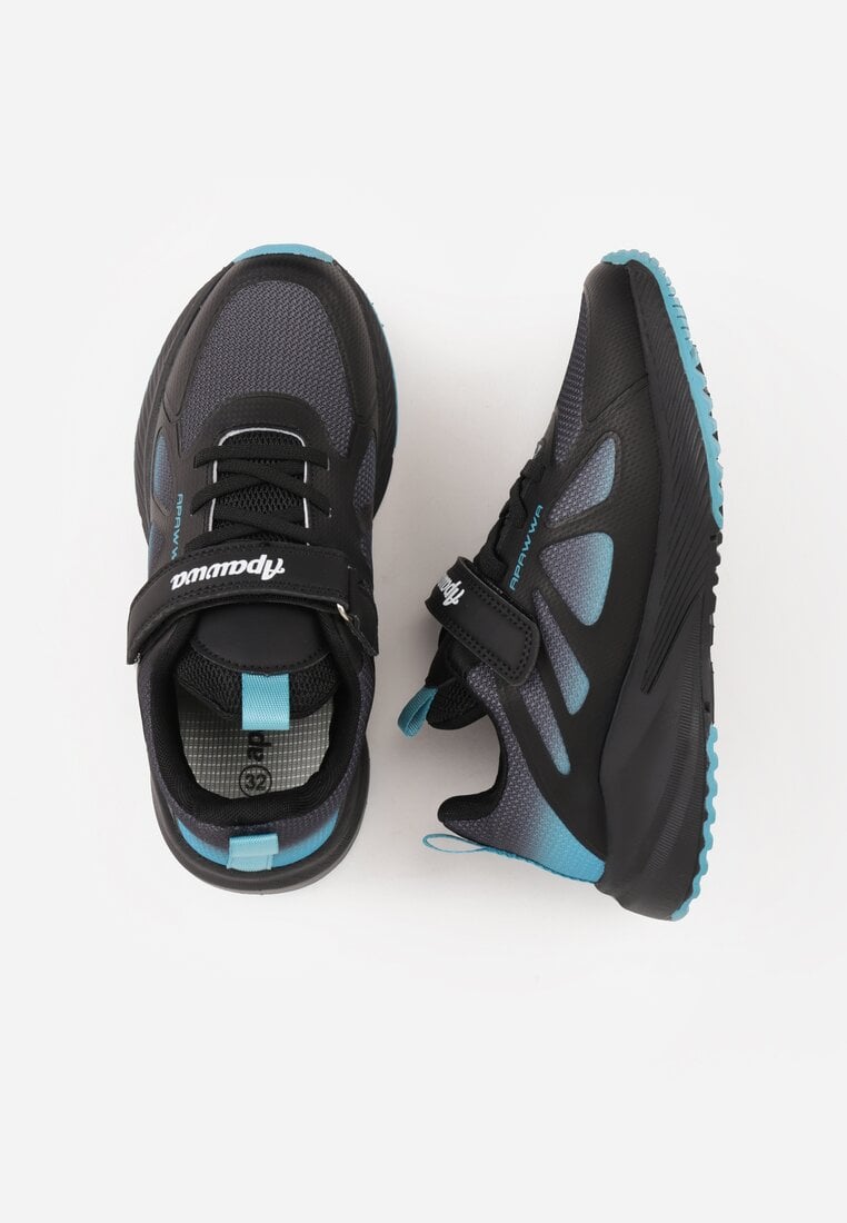 Czarno-Granatowe Buty Sportowe Sneakersy z Geometrycznym Wzorem Phalilopei