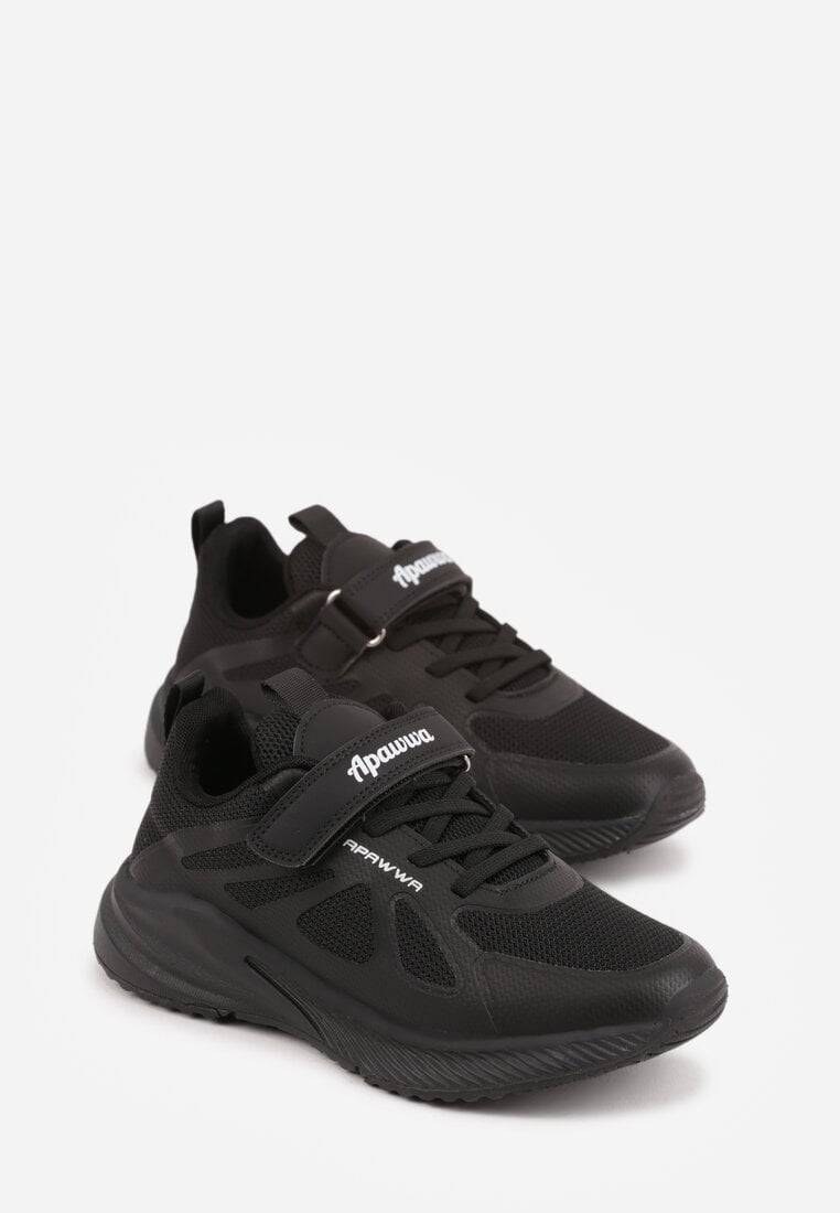 Czarne Buty Sportowe Sneakersy z Geometrycznym Wzorem Phalilopei