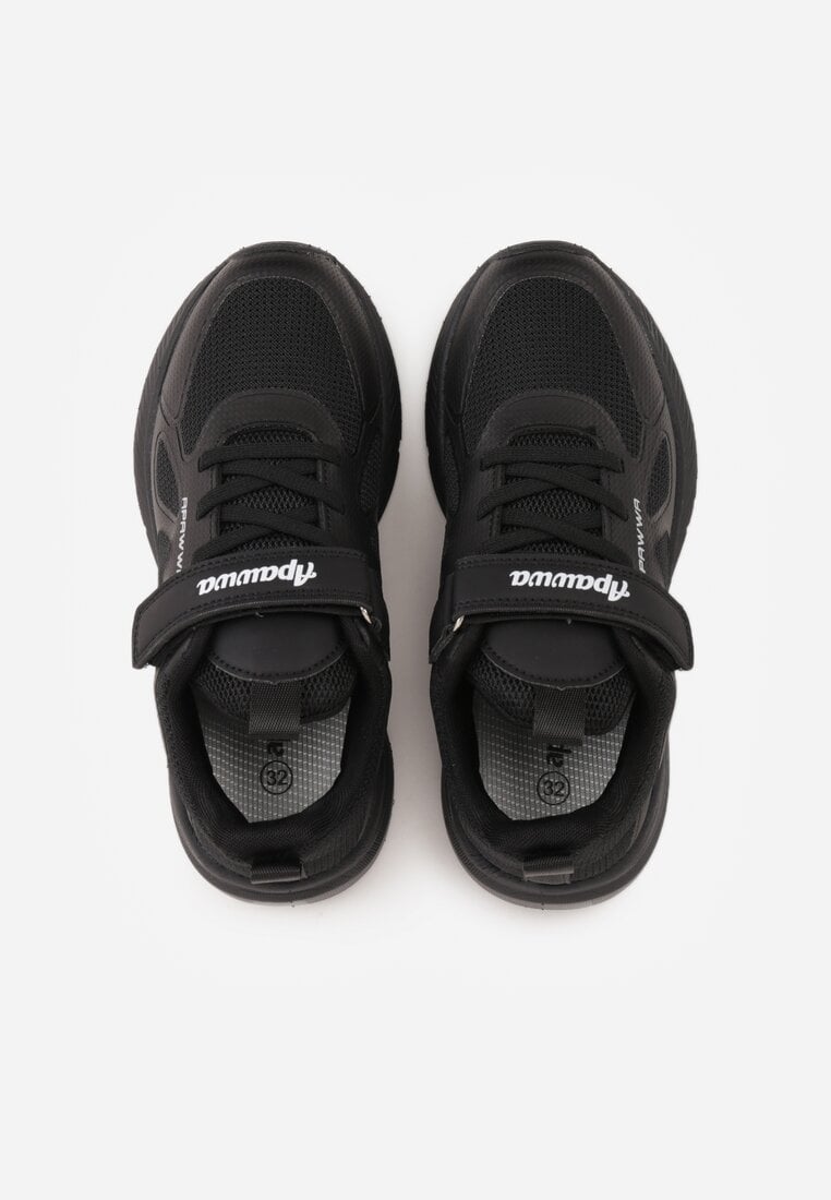 Czarne Buty Sportowe Sneakersy z Geometrycznym Wzorem Phalilopei