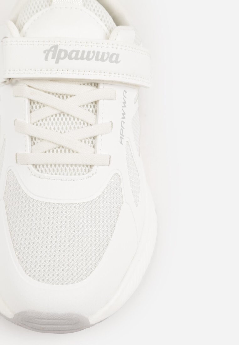 Białe Buty Sportowe Sneakersy z Geometrycznym Wzorem Phalilopei