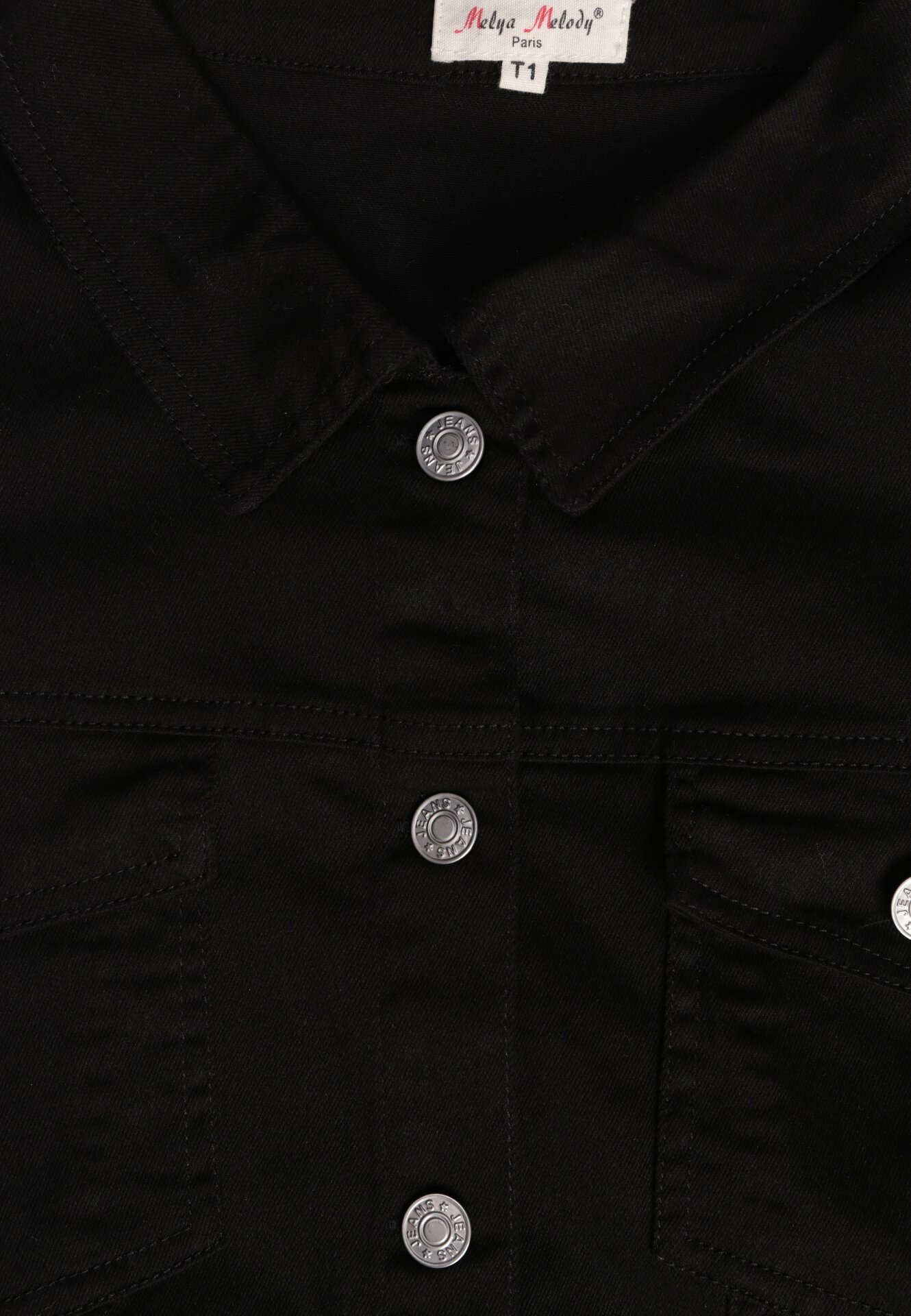 Czarna Bawełniana Kurtka Jeansowa Perimea