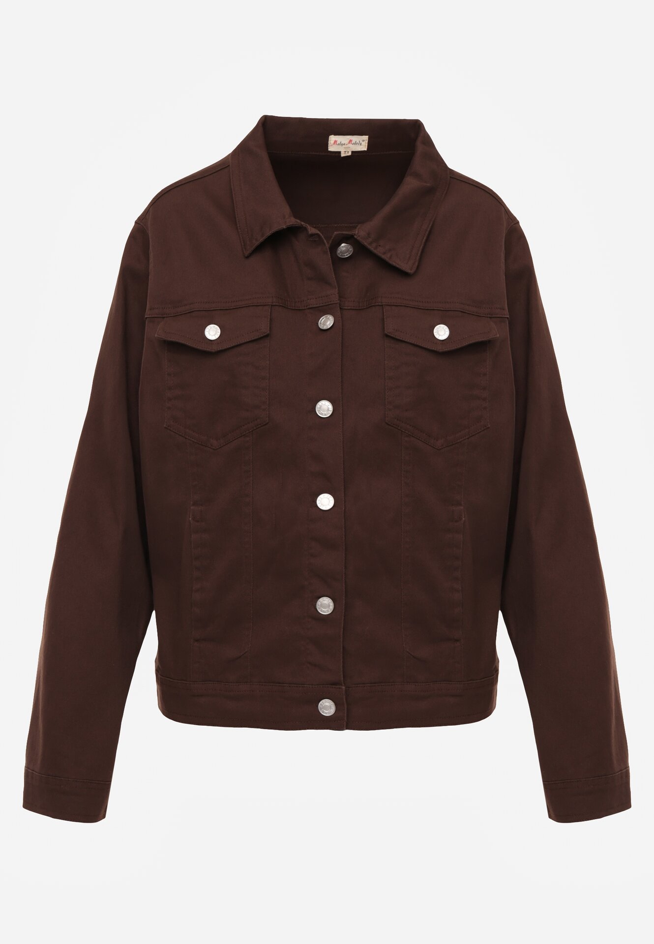 Ciemnobrązowa Bawełniana Kurtka Jeansowa Perimea