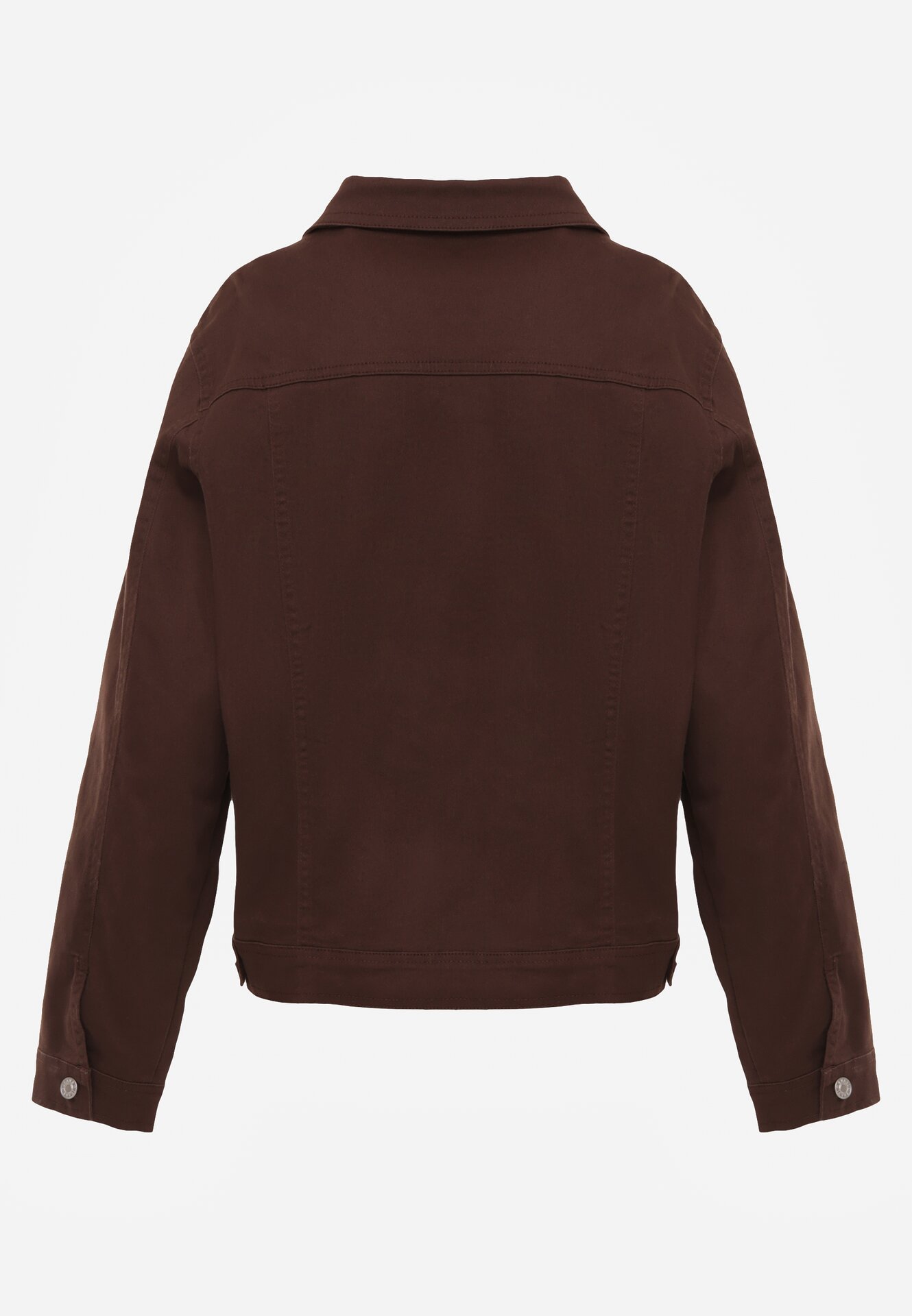 Ciemnobrązowa Bawełniana Kurtka Jeansowa Perimea