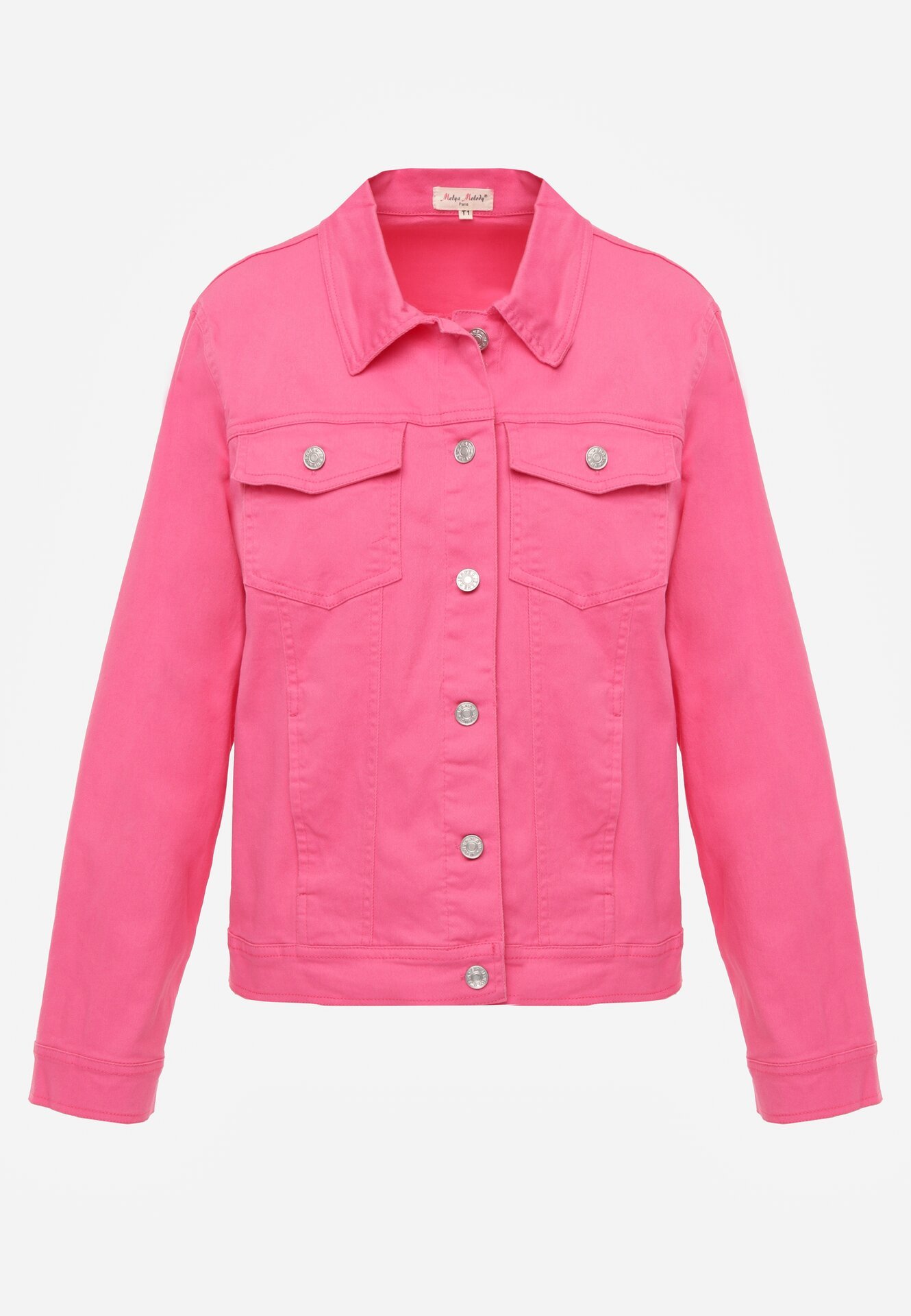 Różowa Bawełniana Kurtka Jeansowa Perimea