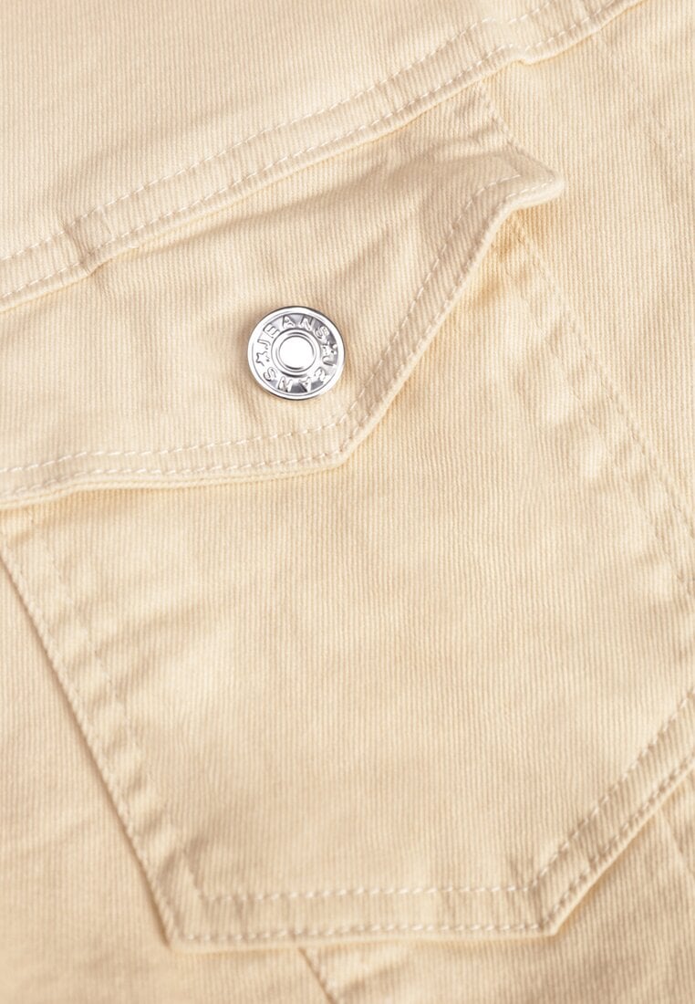 Beżowa Bawełniana Kurtka Jeansowa Perimea