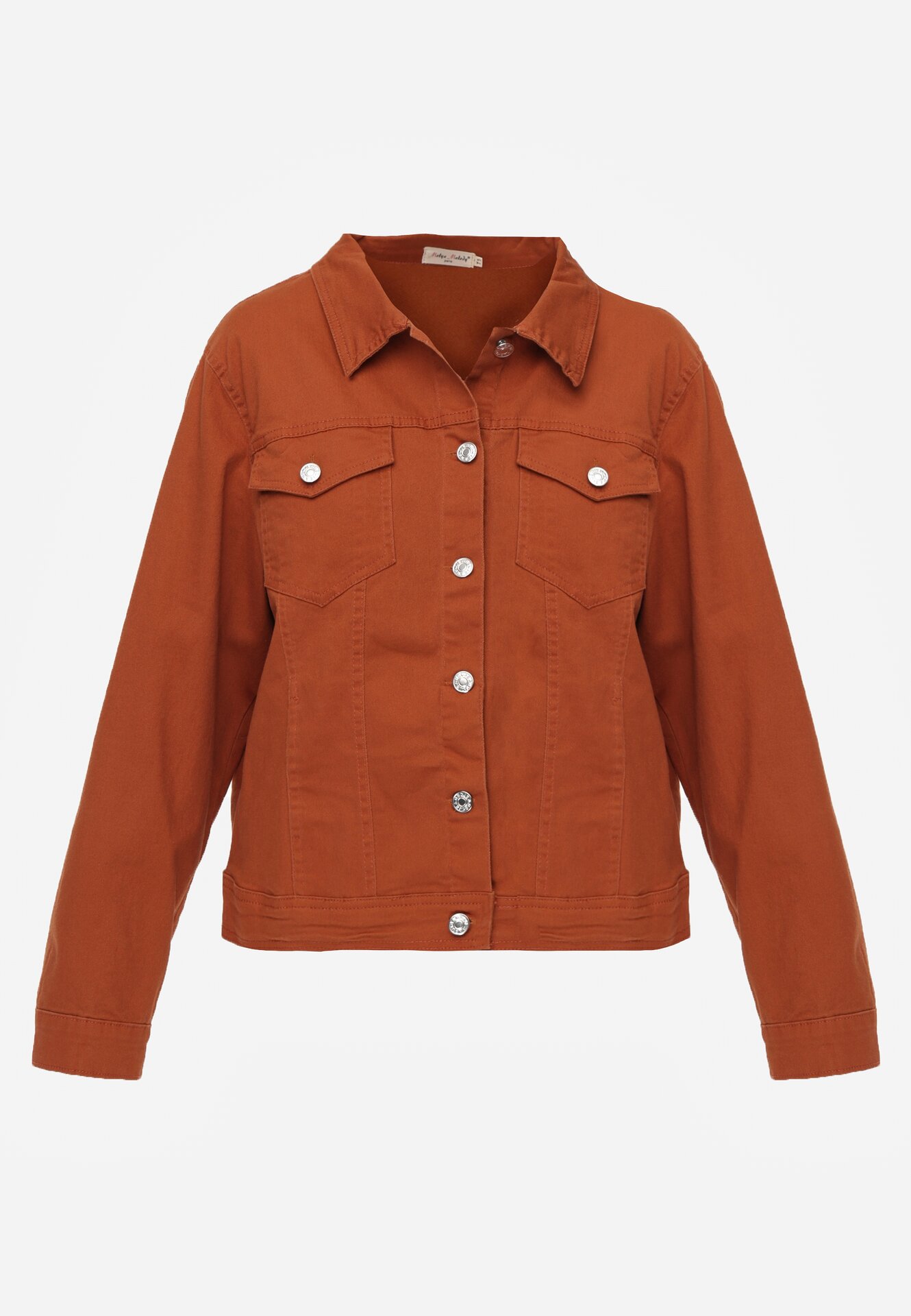 Brązowa Bawełniana Kurtka Jeansowa Perimea