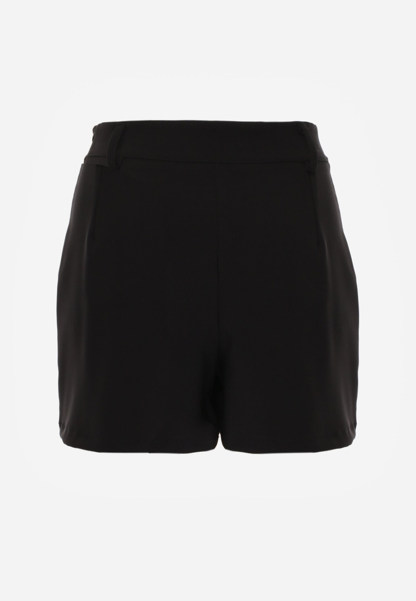 Czarne Eleganckie Spódnico-Szorty z Wysokim Stanem o Asymetrycznym Kroju Tinalina