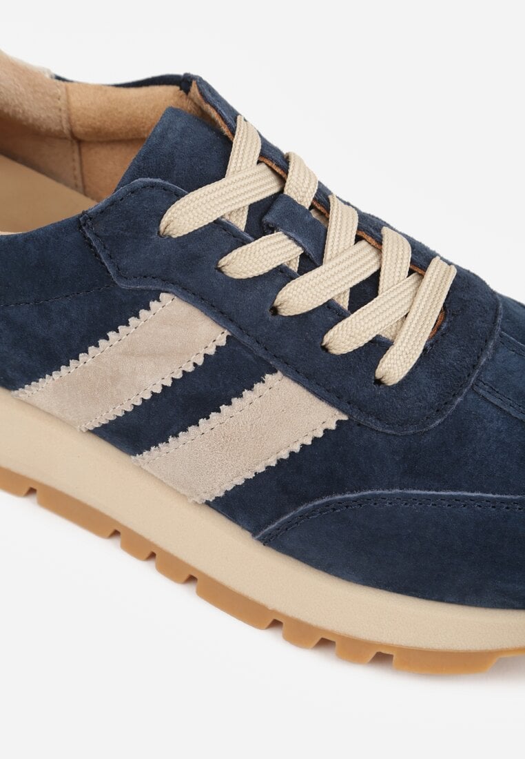 Sneakers Bleumarin cu bej