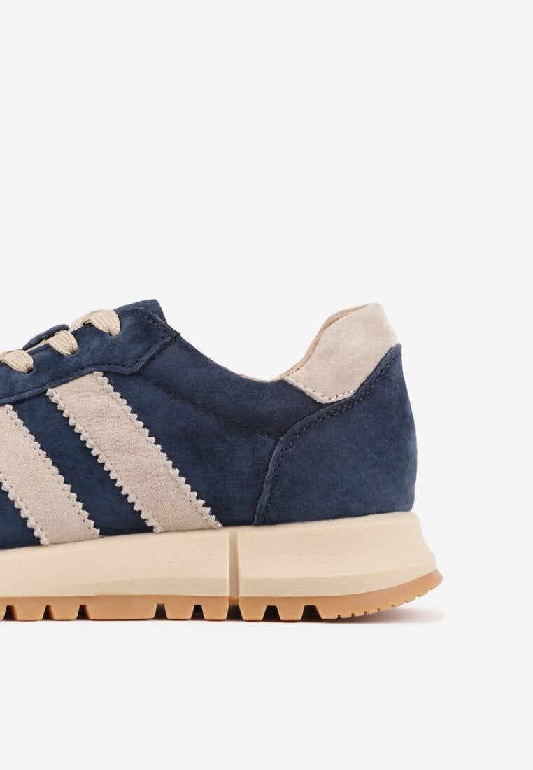 Sneakers Bleumarin cu bej