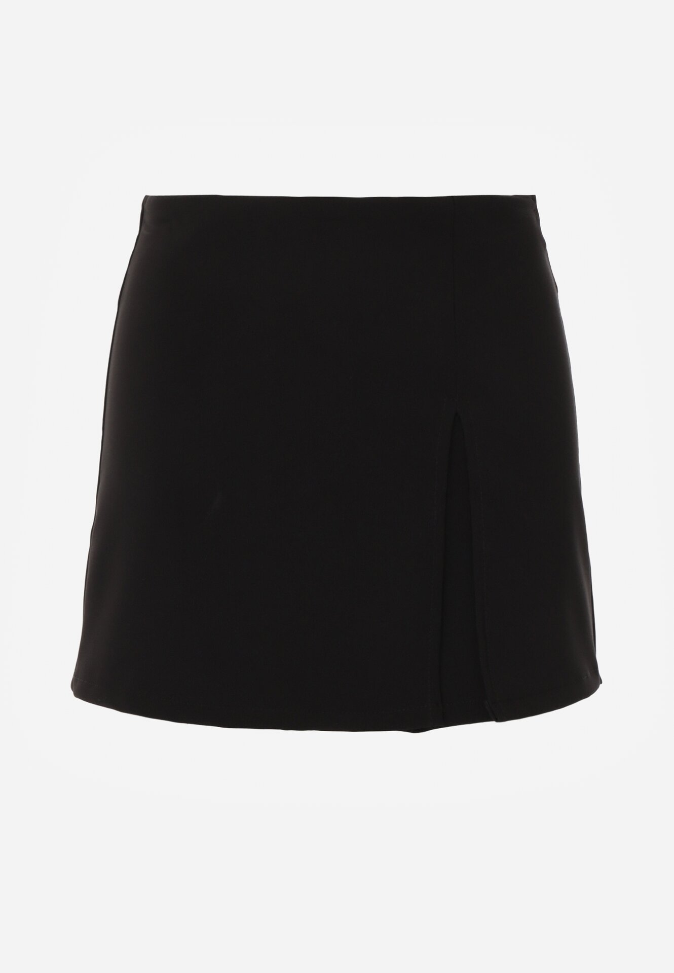 Czarne Spódnico-Szorty z Wysokim Stanem Zdobione Rozcięciem Crethoesa