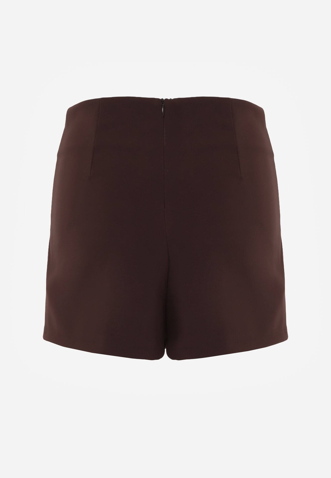 Brązowe Spódnico-Szorty z Wysokim Stanem Zdobione Rozcięciem Crethoesa