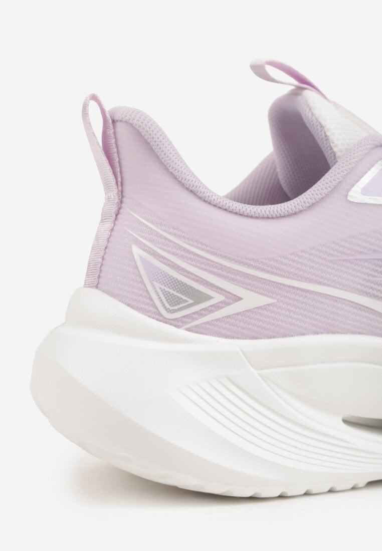 Fioletowe Sneakersy na Grubej Podeszwie z Geometrycznym Motywem Nedaneira