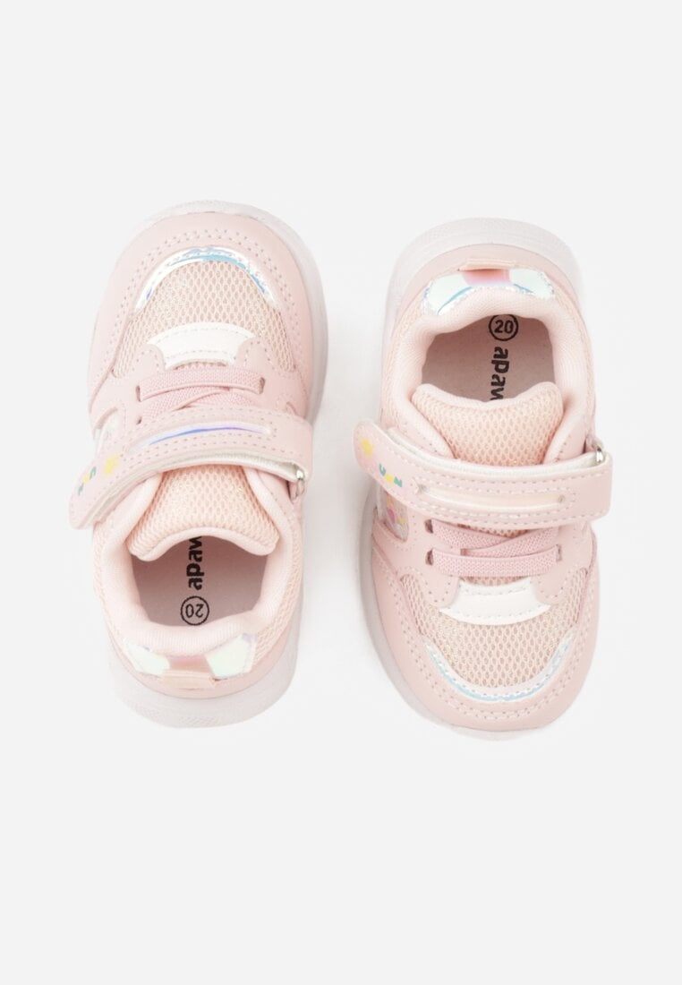 Różowe Buty Sportowe Sneakersy na Grubej Podeszwie z Metalicznymi Ozdobami Salanore