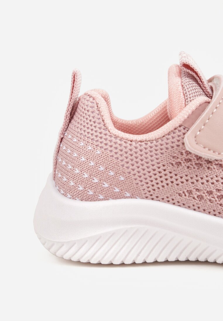 Różowo-Białe Siateczkowe Buty Sportowe Sneakersy na Piankowej Podeszwie Saphelis