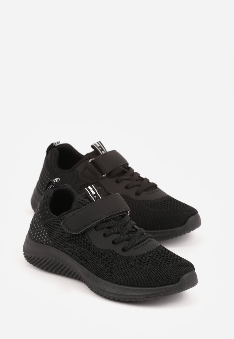 Czarne Buty Sportowe Sneakersy Ozdobione Tłoczeniem  Erasmysios