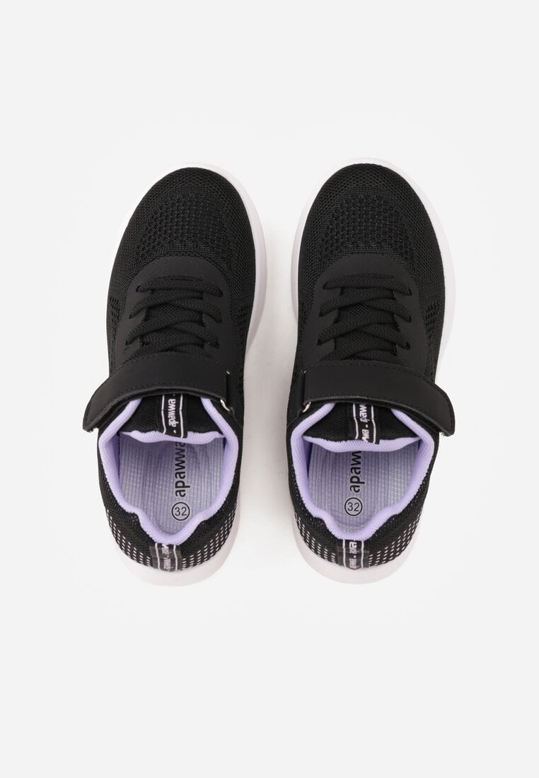Czarno-Fioletowe Buty Sportowe Sneakersy Ozdobione Tłoczeniem  Erasmysios