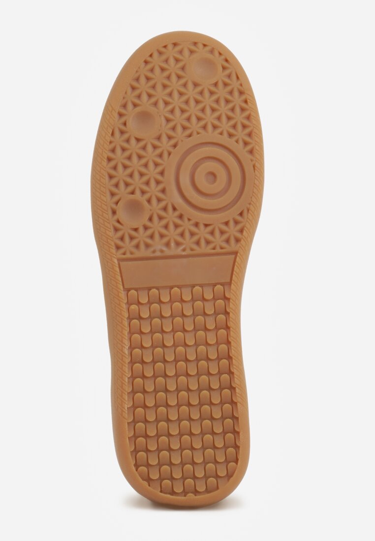 Brązowe Sneakersy z Zamszu Naturalnego ze Skórzaną Wkładką i Przeszyciami Muririal