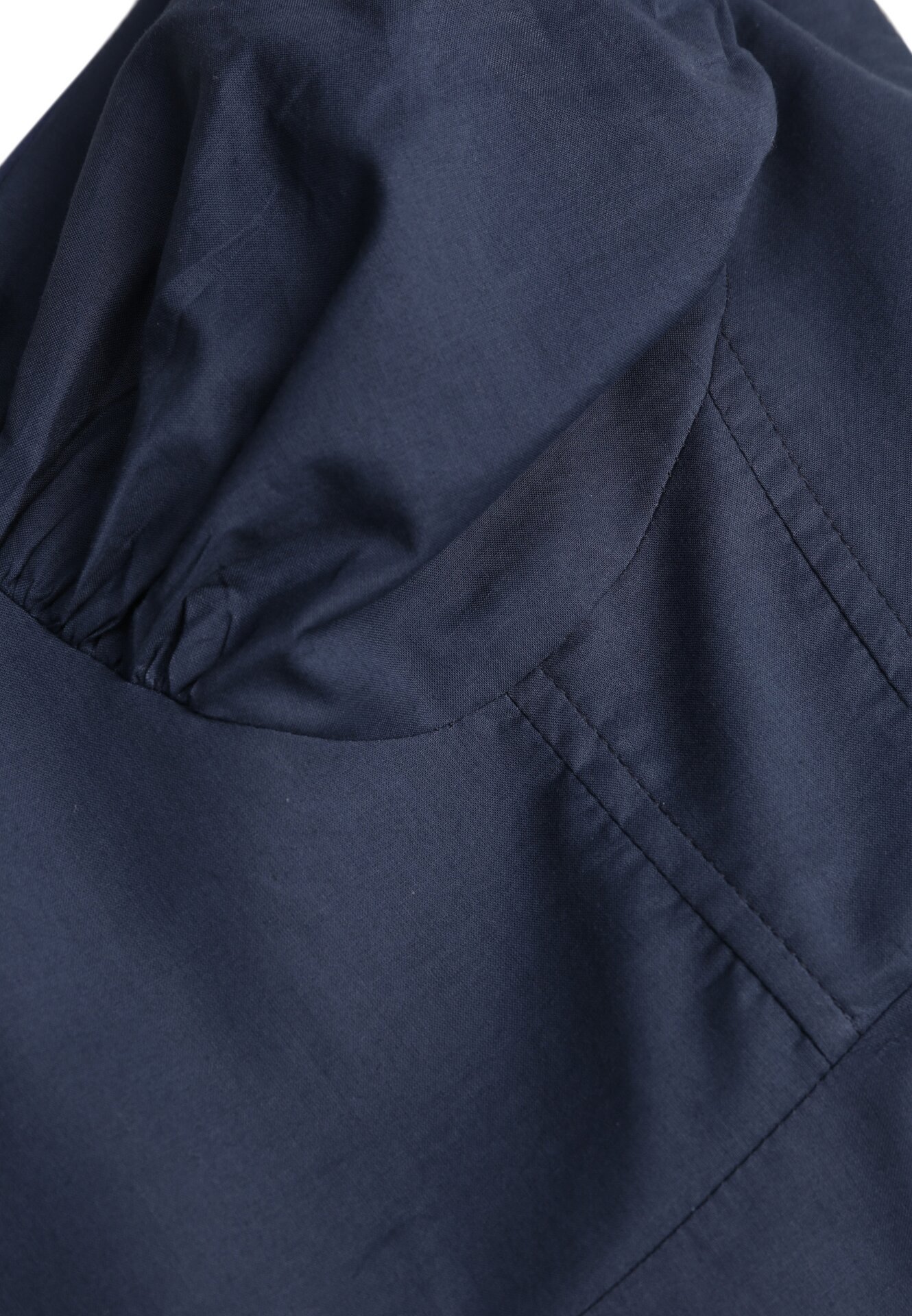 Granatowa Bawełniana Sukienka o Rozkloszowanym Kroju na Wiązanych Ramiączkach Milalisa