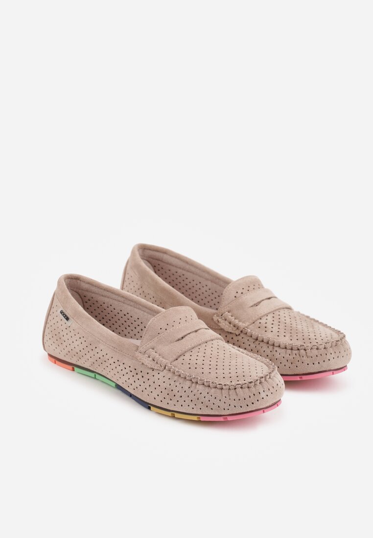 Mocasini Bej închis